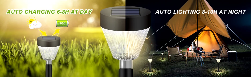 2023 New Decoration ABS Rechargeable Solar Powered Landscape Lighting RGB Solar Garden Lamp LED Diamond Stake Light Outdoor IP65 Waterproof Solar Pathway Light