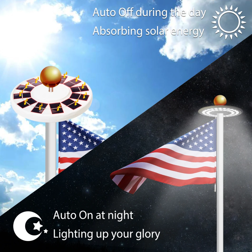 48LED Solar Flagpole Light Solar Tent Light for Camping Amz Hotselling