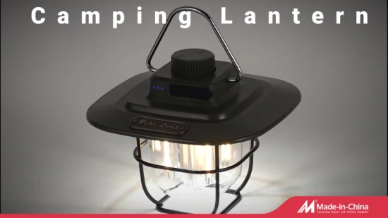 Lanterna recarregável recarregável regulável LED retrô para acampamento Yichen
