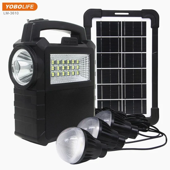 Luz solar de LED para camping com carregador de celular USB Rádio FM MP3 Bluetooth Música para marketing na África Quênia