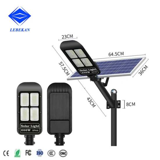 Lâmpada de LED de controle remoto solar integrada externa 200 W 300 W para caminho de estrada