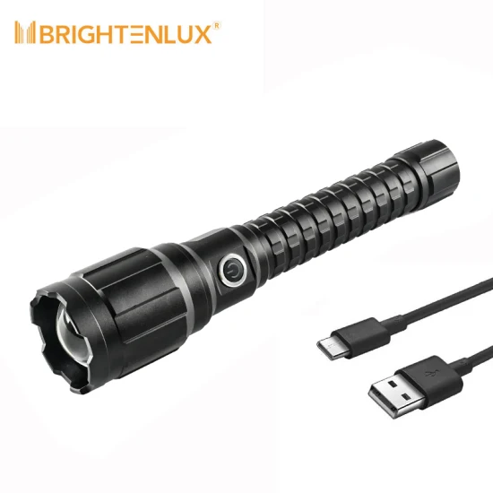 Brightenlux 2022 nova melhor lanterna tática USB COB LED 10000 lúmens de alta potência recarregável com banco de energia