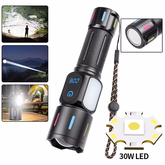 Warsun 2000 Lumen Sq03 Multifuncional Emergência Pequeno Portátil Bolso EDC Tipo C Recarregável Tocha COB Lanterna LED com Ímã